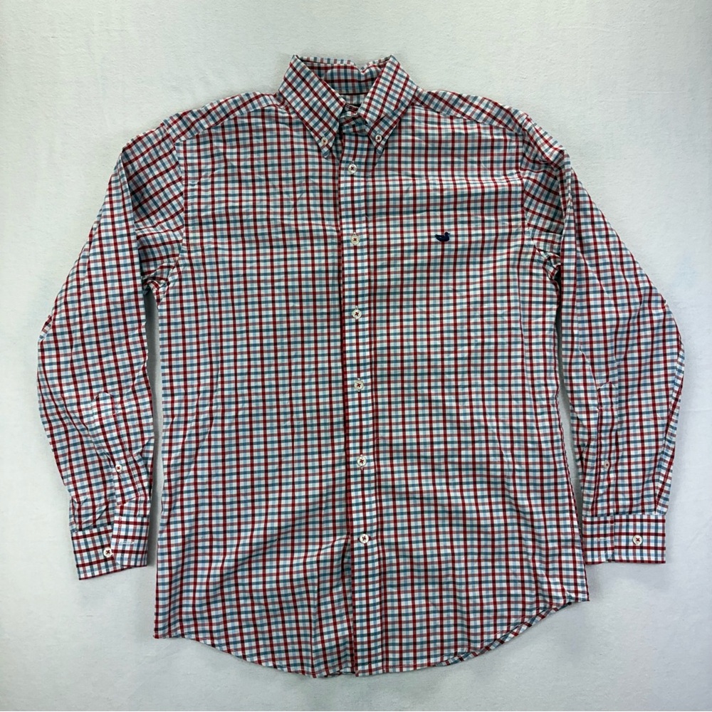 Southern‎ Marsh Red and Blue Plaid Button Down Shirt